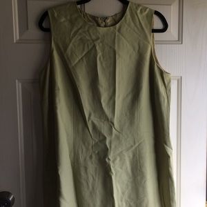 Talbots 16 Dress Sleeveless Fitted Green Lined